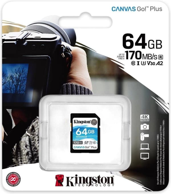 Kingston Technology Canvas Go! Plus Flash-hukommelse 64 GB SD UHS-I Klasse 10