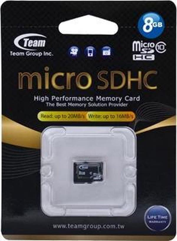 Team Group flash-muistit microSDHC 8GB