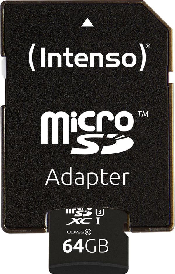 SD Micro SD-kort 64GB Intenso SD-HC UHS-I Professional