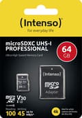 Miniatyrbillede 5 af 10: SD Micro SD-kort 64GB Intenso SD-HC UHS-I Professional