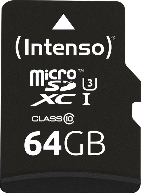 SD Micro SD-kort 64GB Intenso SD-HC UHS-I Professional