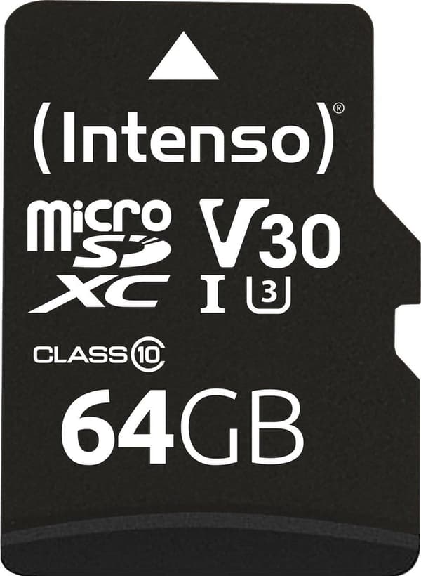 SD Micro SD-kort 64GB Intenso SD-HC UHS-I Professional