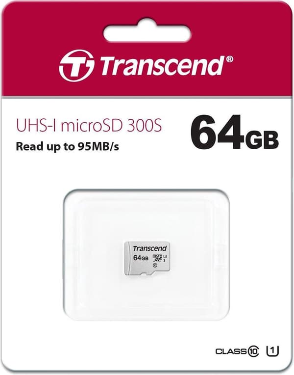 Transcend 64GB micro SD Class 10 U1 300S hukommelseskort