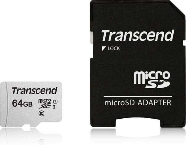 Transcend 64GB micro SD Class 10 U1 300S minneskort