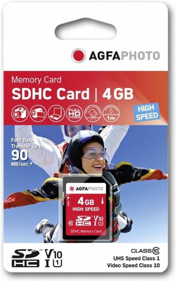 AgfaPhoto SDHC-kort 4GB High Speed ​​​​UHS I