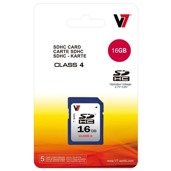 V7 Flash-minne SDHC-minneskort 16GB Klass 4