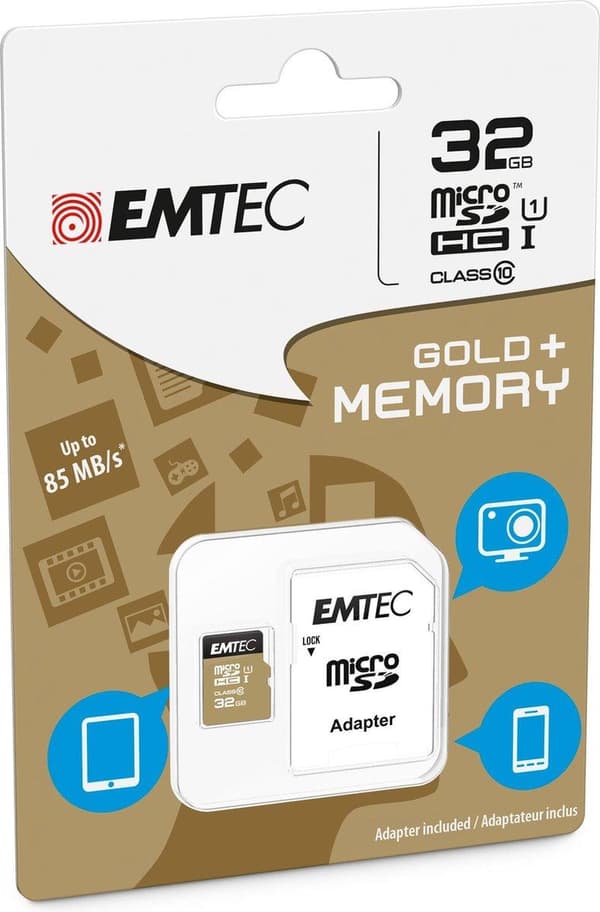 EMTEC Micro SD-kort Guld - 32GB