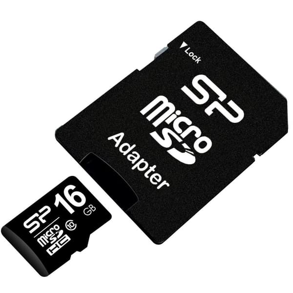 SILICON POWER - Flash-hukommelseskort (microSDHC/SD-adapter inkluderet) - 16GB - Klasse 10 - microSDHC (SP016GBSTH010V10-SP)