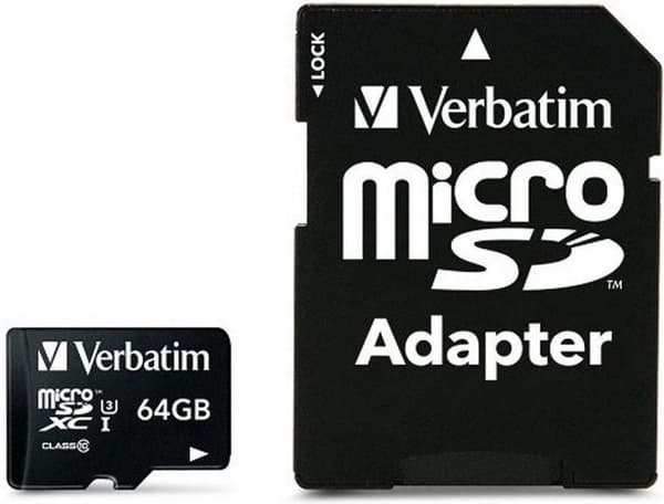Verbatim Micro SDXC Pro 64GB Class 10 UHS-I sis. sovittimen