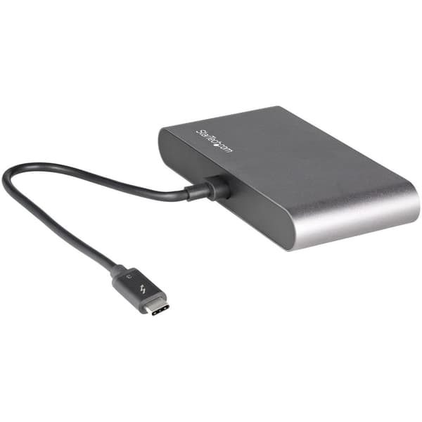 StarTech.com TB3DKM2DPL Notebook Dock & Port Replicator Kabelansluten Thunderbolt 3 Grå