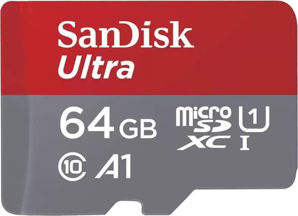 SanDisk Ultra - Flash-minneskort (microSDXC till SD-adapter ingår) - 64GB - A1 / UHS-I U1 / Class10 - microSDXC UHS-I