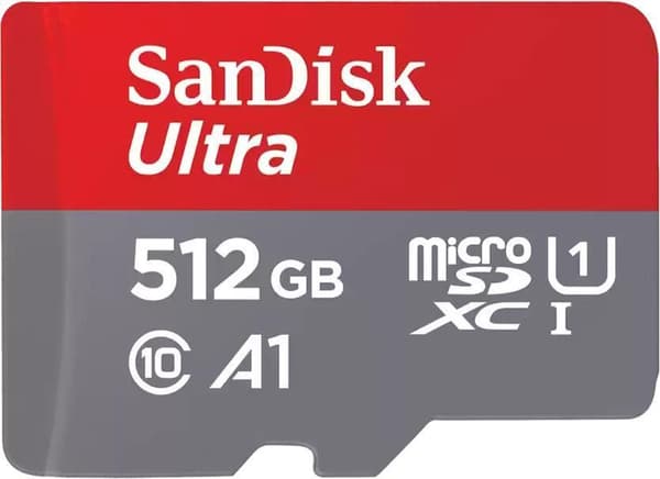SanDisk Ultra - Flash-muistikortti (mukana microSDXC–SD-sovitin) - 512 Gt - A1 / UHS Class 1 / Class 10 - microSDXC UHS-I (SDSQUAC-512G-GN6FA)