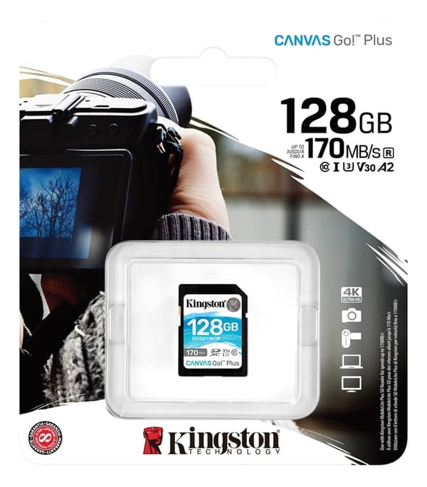 Kingston 128 GB SDXC Canvas Go Plus 170R C10 UHS-I U3 V30
