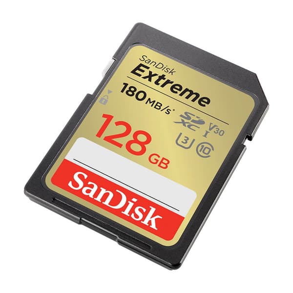 SanDisk SDXC Extreme 128GB 180MB/s UHS-I C10 V30 U3