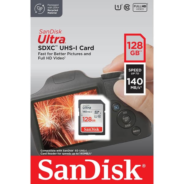 SanDisk Minnekort SDXC Ultra 128GB 140MB/s