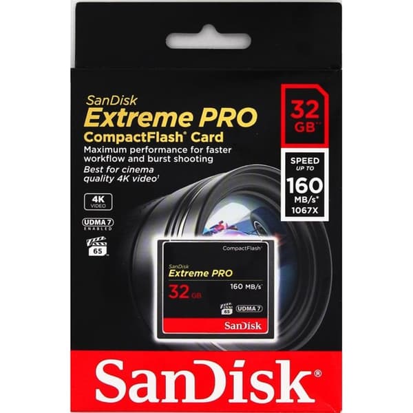 SANDISK Minnekort CF Extreme Pro 32GB 160MB/s UDMA7