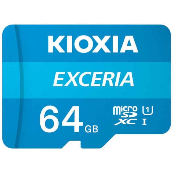 Micro-SD Minneskort med Adapter Kioxia Exceria UHS-I Klass 10 Blå - 64 GB
