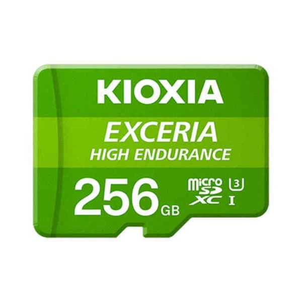 Mikro-SD-hukommelseskort med adapter Kioxia Exceria High Endurance Klasse 10 UHS-I U3 Grøn - 256 GB