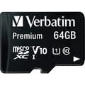 Miniatyrbild 7 av 7: Verbatim 64GB Premium MicroSDXC Memory Card with Adapter, UHS-I V10 U1 Class 10
