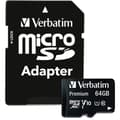 Miniatyrbild 1 av 7: Verbatim 64GB Premium MicroSDXC Memory Card with Adapter, UHS-I V10 U1 Class 10