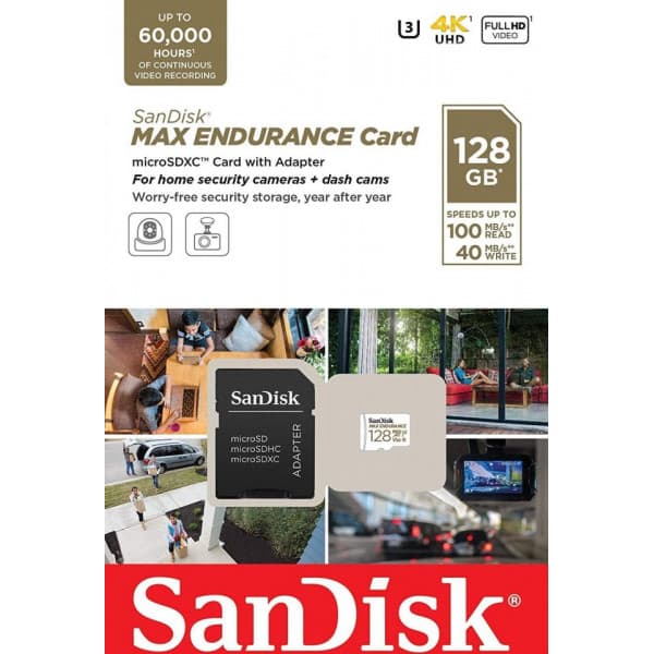 SanDisk 128 GB MAX Endurance microSDXC-hukommelseskort