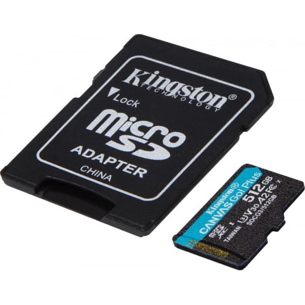 Kingston 512 Gt microSD Canvas Go! Plus UHS-I Speed Class 3 (U3) -muistikortti