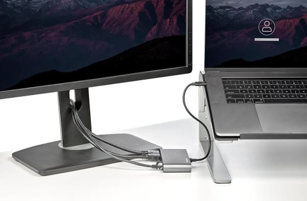StarTech.com Thunderbolt 3 Mini Dock, Bærbar Dual Monitor Docking Station med HDMI 4K 60Hz, 2x USB-A Hub (USB 3.0/2.0), GbE, 28 cm kabel, TB3 Multipor