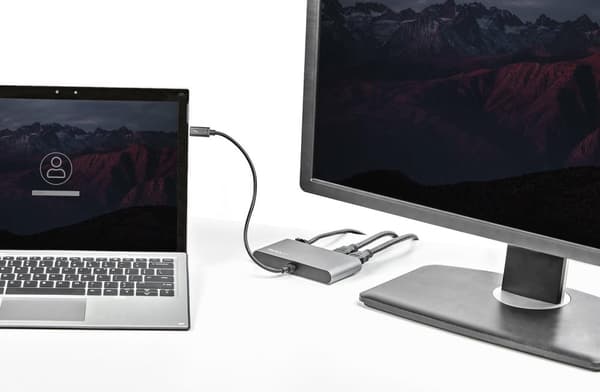 StarTech.com Thunderbolt 3 Mini Dock, Bærbar Dual Monitor Docking Station med HDMI 4K 60Hz, 2x USB-A Hub (USB 3.0/2.0), GbE, 28 cm kabel, TB3 Multipor