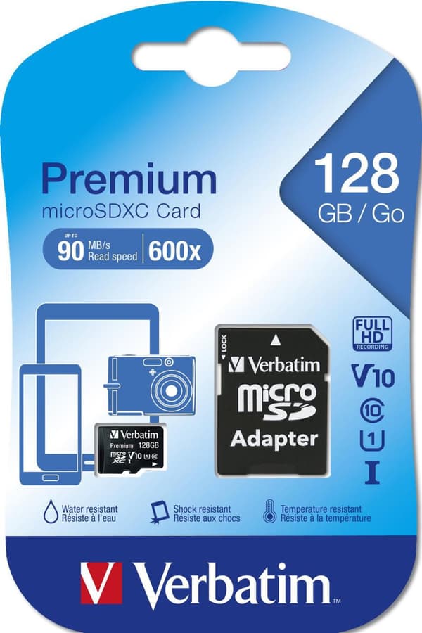 Minneskort VERBATIM Micro SDXC 128GB C10