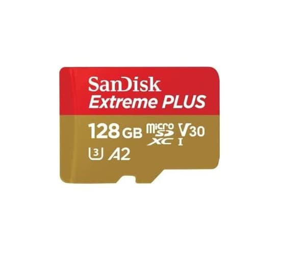 WESTERN DIGITAL EXTREME PLUS MICROSDXC 128GB+SD ADAPTER 200MB/S 90MB/S A2 C10 V3 (SDSQXBD-128G-GN6MA)