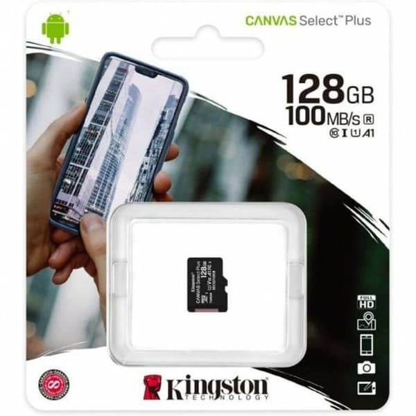 Mikro-SD-hukommelseskort med adapter Kingston Canvas Select Plus 128 GB