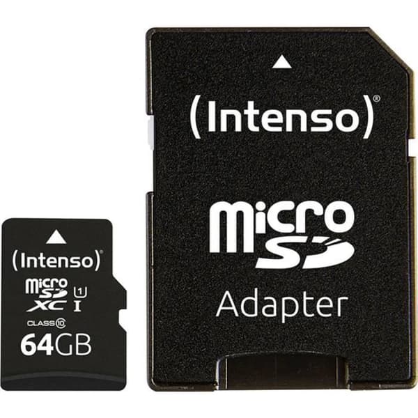 microSD-kort - INTENSO - Prestanda 64GB - Klass 10 - Vit