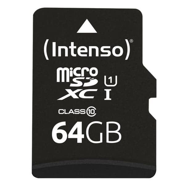 microSD-kort - INTENSO - Prestanda 64GB - Klass 10 - Vit