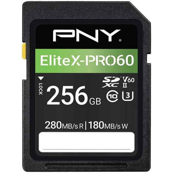 PNY EliteX-PRO 60 UHS-II 256GB SD-minneskort - Svart - Klass 10 U3 V60