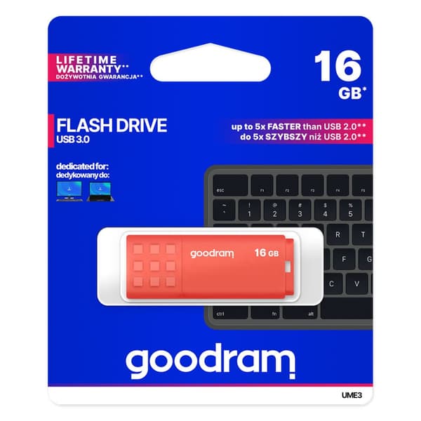 USB-minne GoodRam UME3 Orange 16 GB (1 antal)