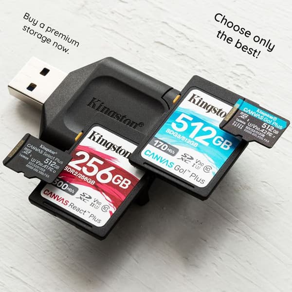 Kingston SDG3/64GB minneskort SD-kort (64GB SDXC Canvas Go Plus 170R C10 UHS-I U3 V30)