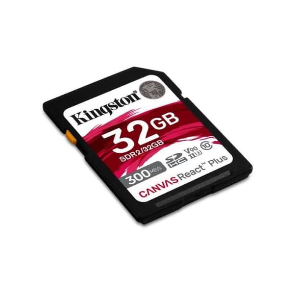 Kingston Minneskort SD 32GB Canvas React Plus 300/260 UHS-II U3 - 0740617301946