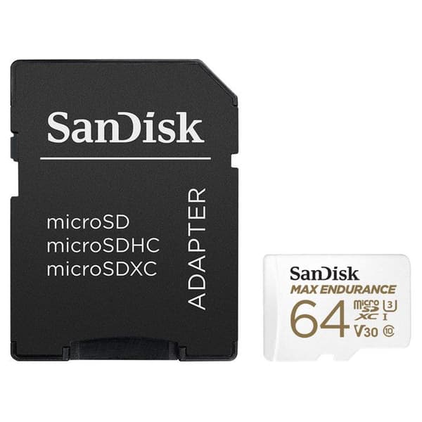 sandisk max endurance microsdhc 64gb kort med adapter svart svart Svart