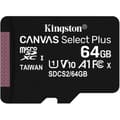 Miniatyrbild 1 av 2: KINGSTON Flash-minneskort - Canvas Select Plus - 64 GB - A1 / Video Class V10 / UHS Class 1 / Class10 - microSDXC UHS-I