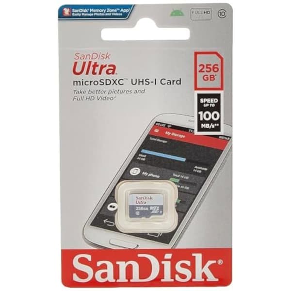 SanDisk ULTRA microSDXC 256GB 100MB/s A1 CL10 UHS-I - SDSQUNR-256G-GN3MN