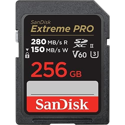 Sandisk Extreme Pro SD-minneskort 256 GB, 280/100MB/s, V60, C10, UHS-II, U3