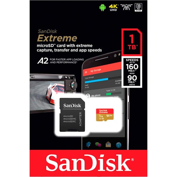 Sandisk Minneskort Micro Sdxc V30 A2 1tb Extreme Svart
