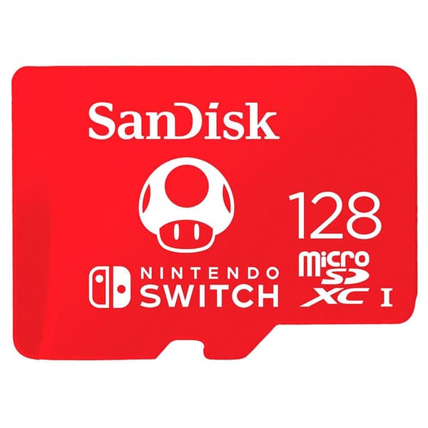 Sandisk Hukommelseskort Micro Sdxc 128gb Nintendo Rød,Hvid