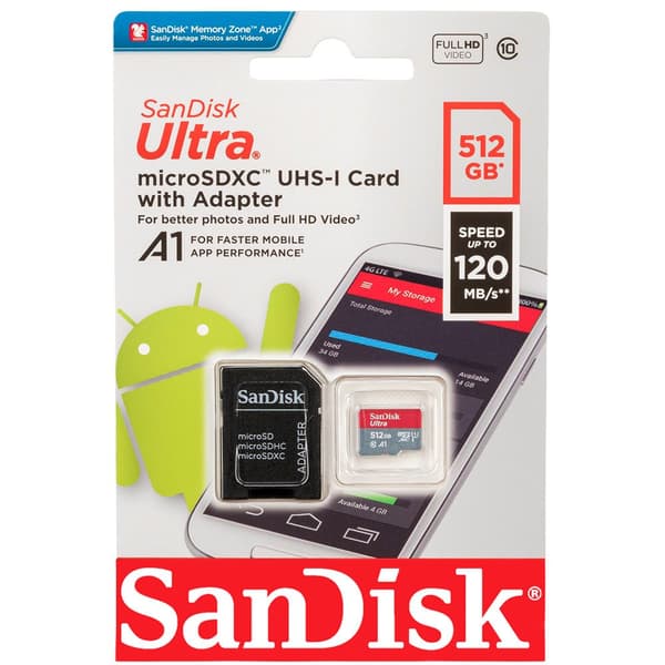 Sandisk Muistikortti Ultra Micro Sdxc A1 512gb Musta