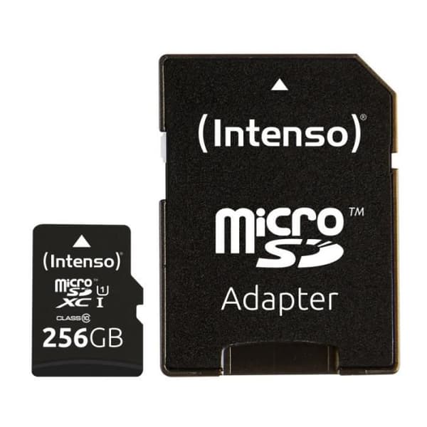 Flashminneskort - Intenso - Micro SDXC 256GB - UHS-I 80MB/s - Svart
