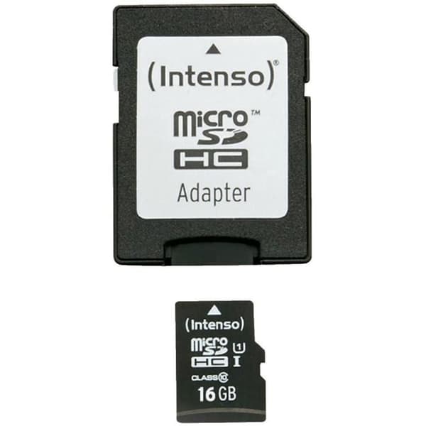 INTENSO 16GB UHS Class 1 microSDHC-minneskort - Svart