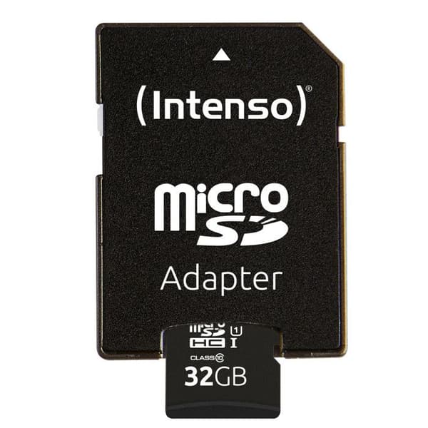 Flashminneskort - INTENSO - 32GB microSDHC - Läshastighet upp till 45 MB/s - 2 års begränsad garanti