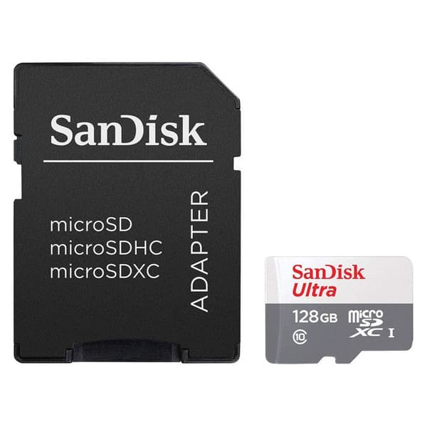 Flashminneskort - SANDISK - Ultra microSDXC 128GB - Klass 10 - Upp till 100 MB/s
