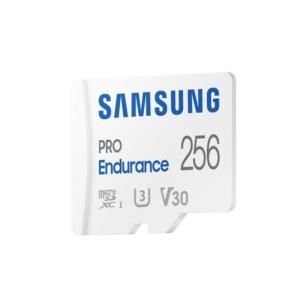 Samsung PRO Endurance 256 GB microSDXC-kort klass 10, UHS-klass 3, v30 Video Speed Class 4K-videokompatibilitet, med