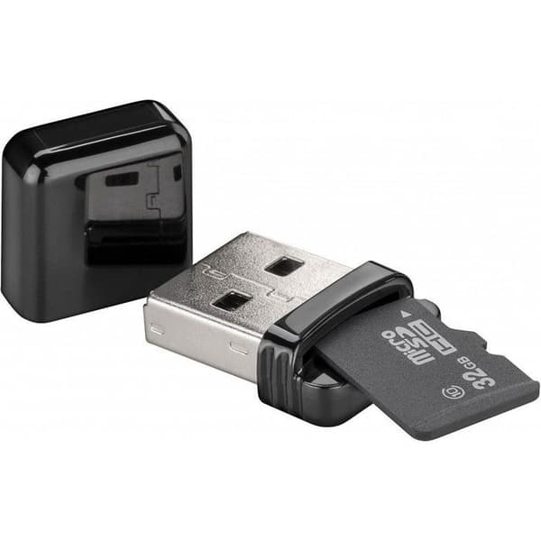 Kortläsare - Goobay - USB 2.0 - Micro SD, SDHC, SDXC - Läst hastighet 480 Mbps - Svart